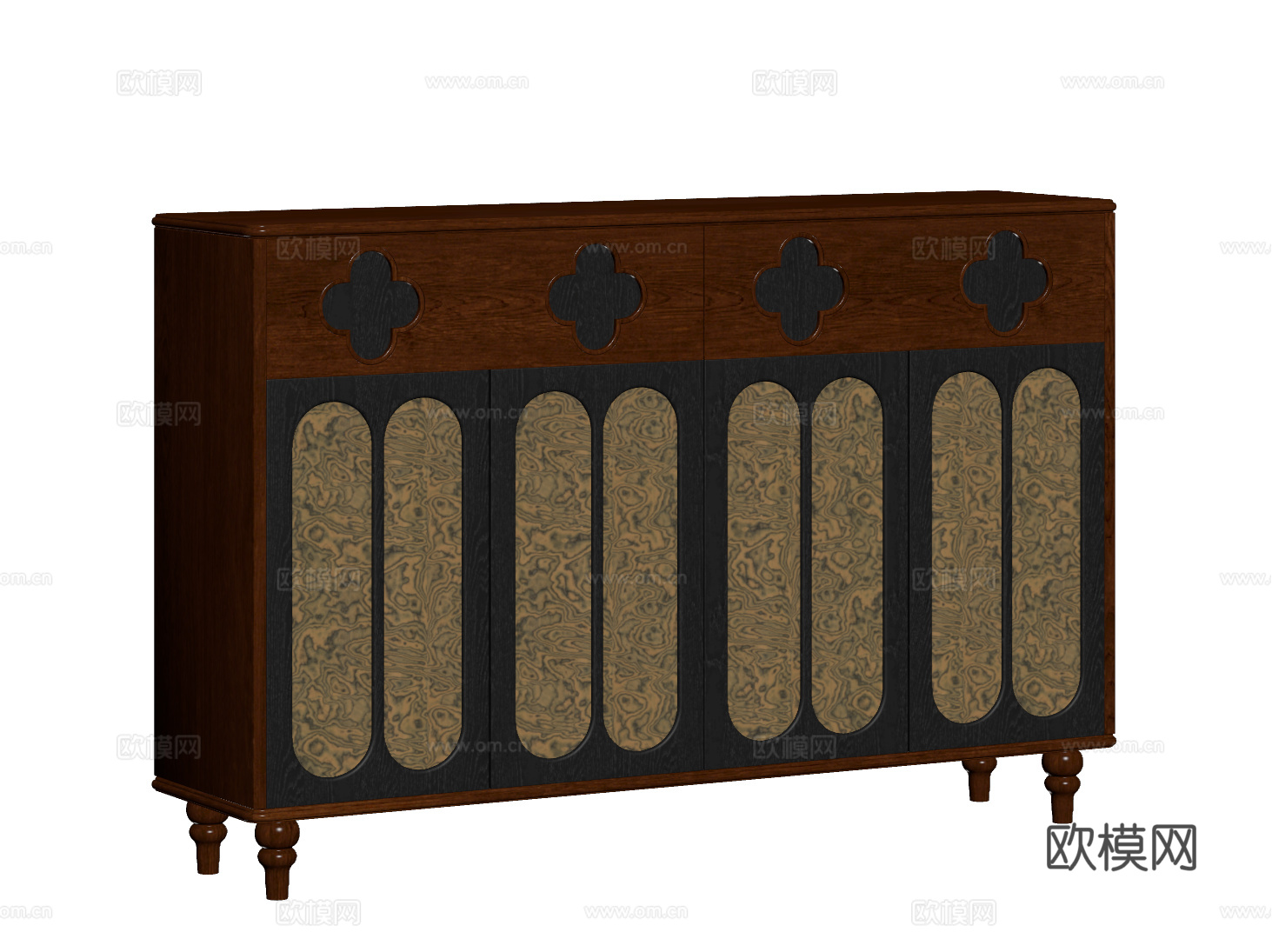 法式中古餐边柜 玄关柜 斗柜 储物柜 收纳柜su模型