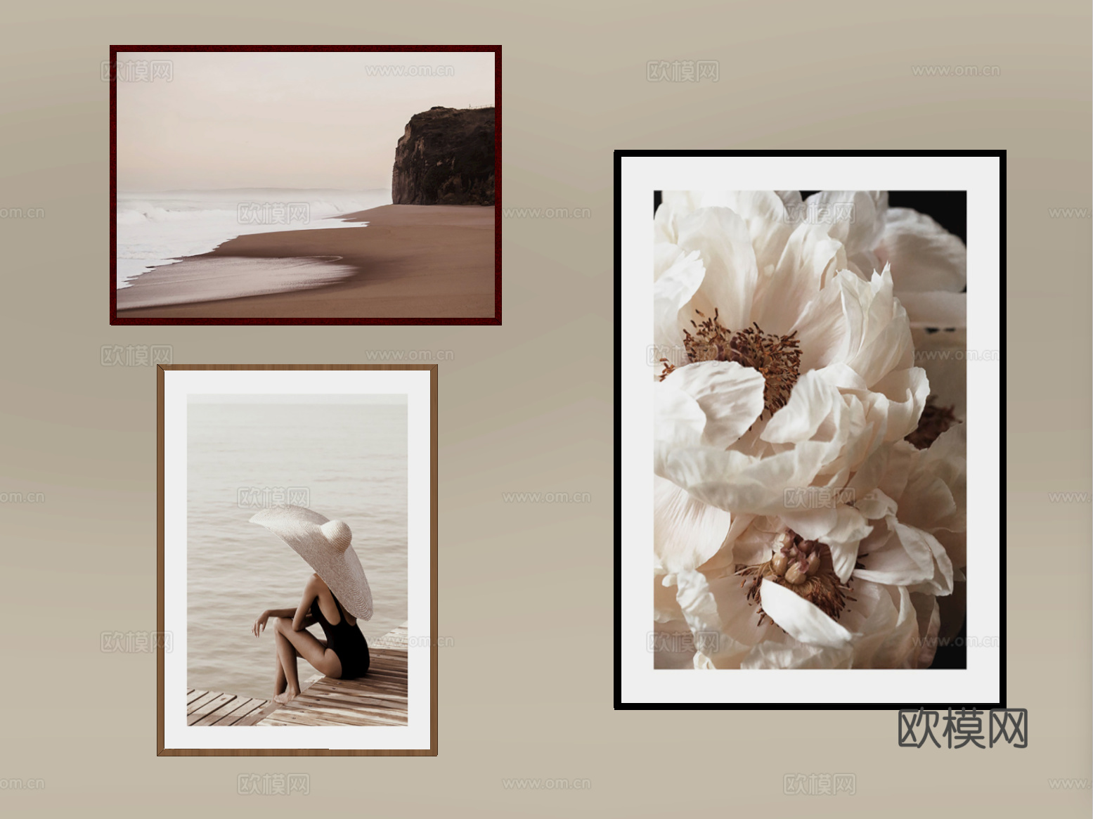 现代挂画 装饰画 相框 画框su模型