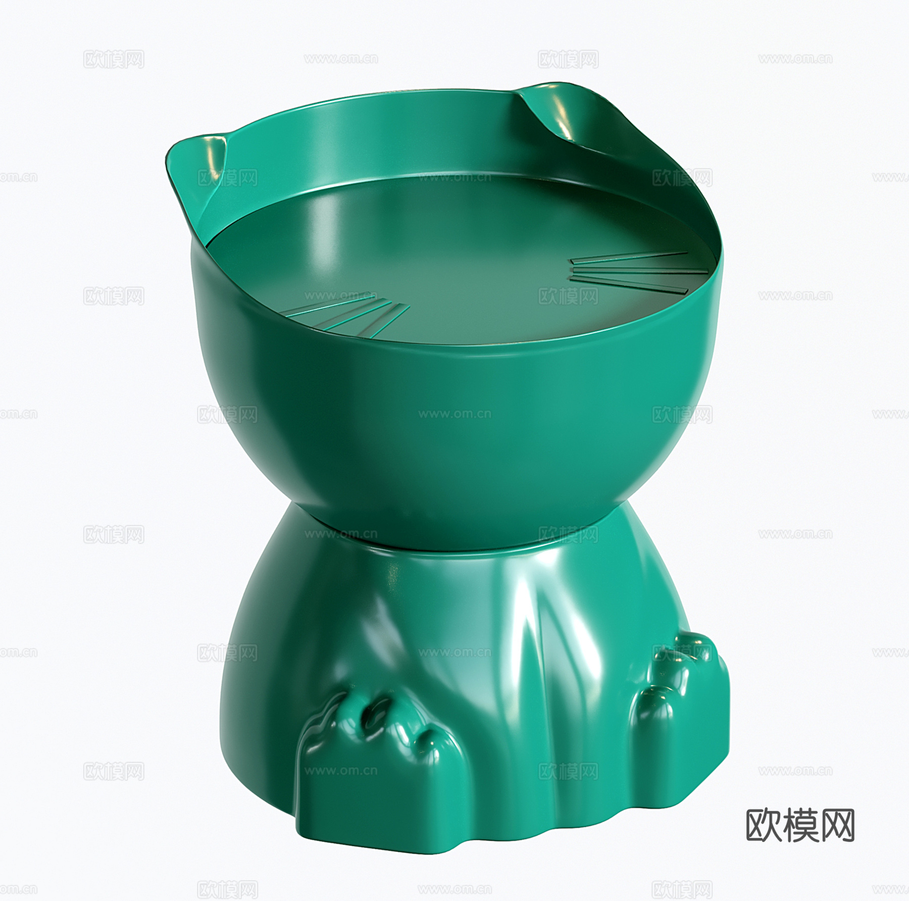 奶油风创意边几 卡通猫床头柜 小茶几su模型