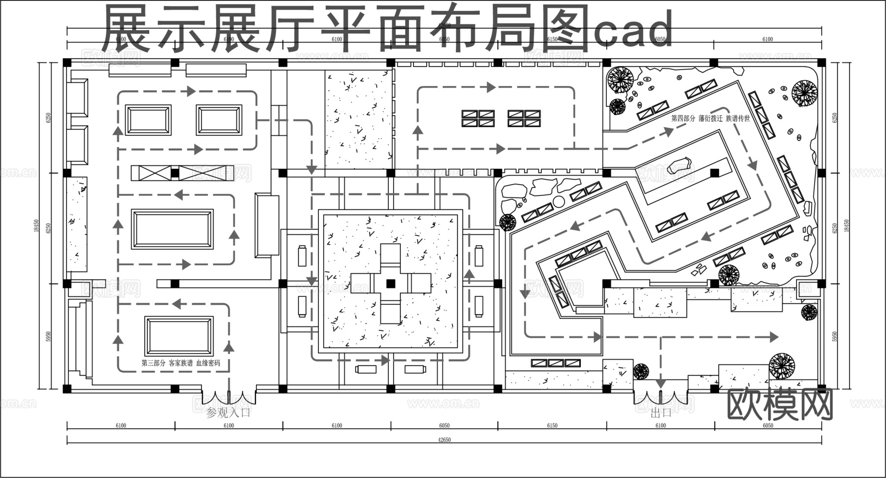 展厅平面图cad施工图