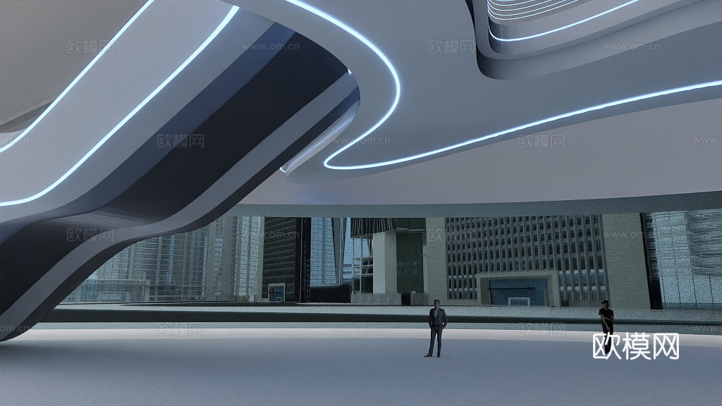 原创头盔型建筑公装室内外设计3d模型下载（渲染图4）