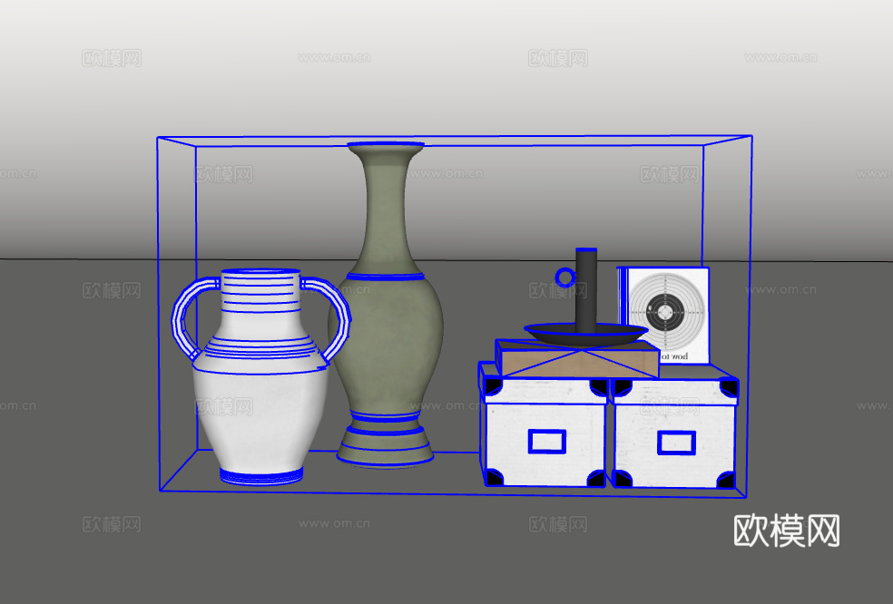 摆件组合su模型