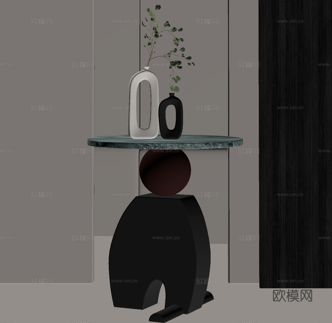 现代意式边几su模型下载（渲染图2）