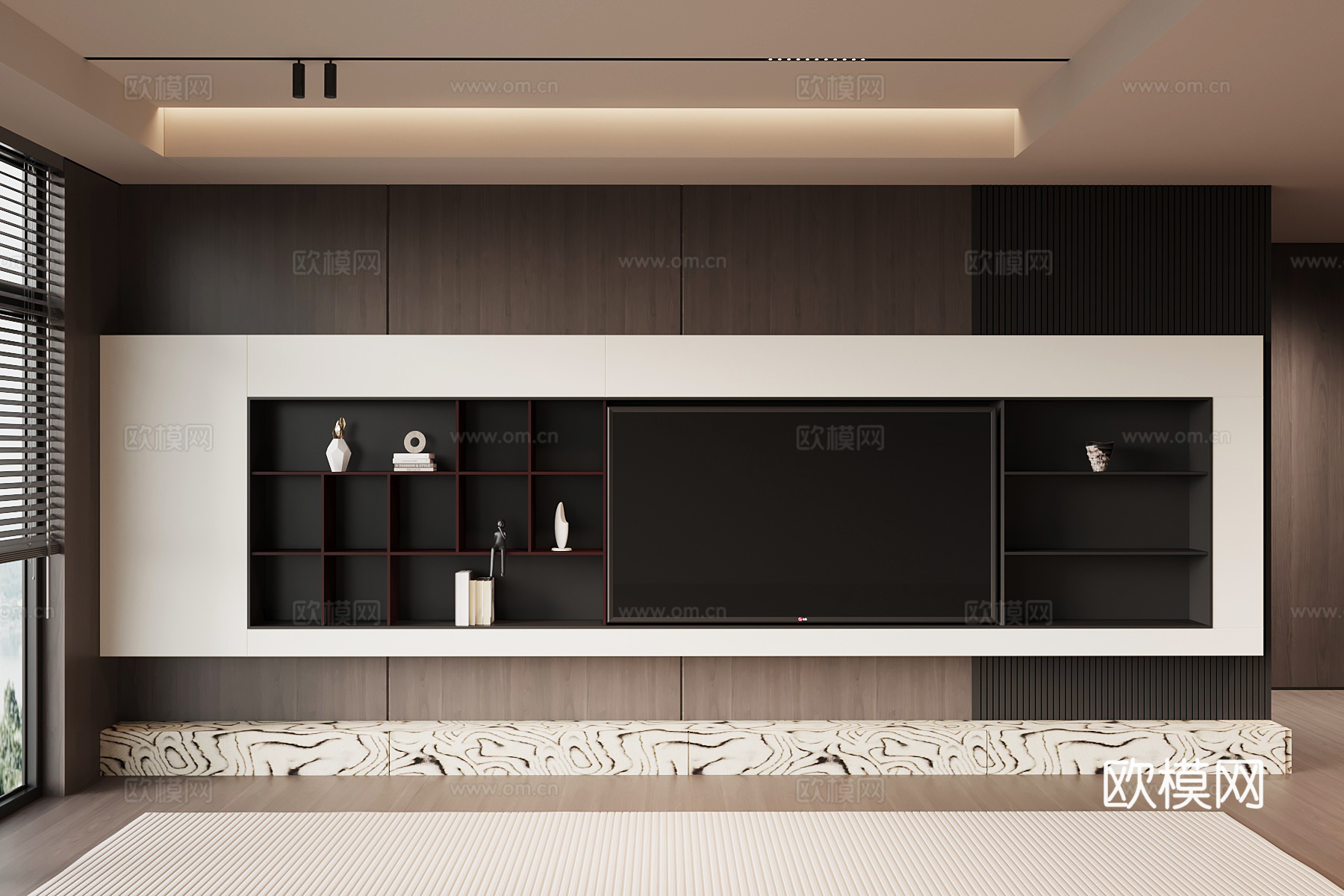 现代意式背景墙 电视背景墙su模型