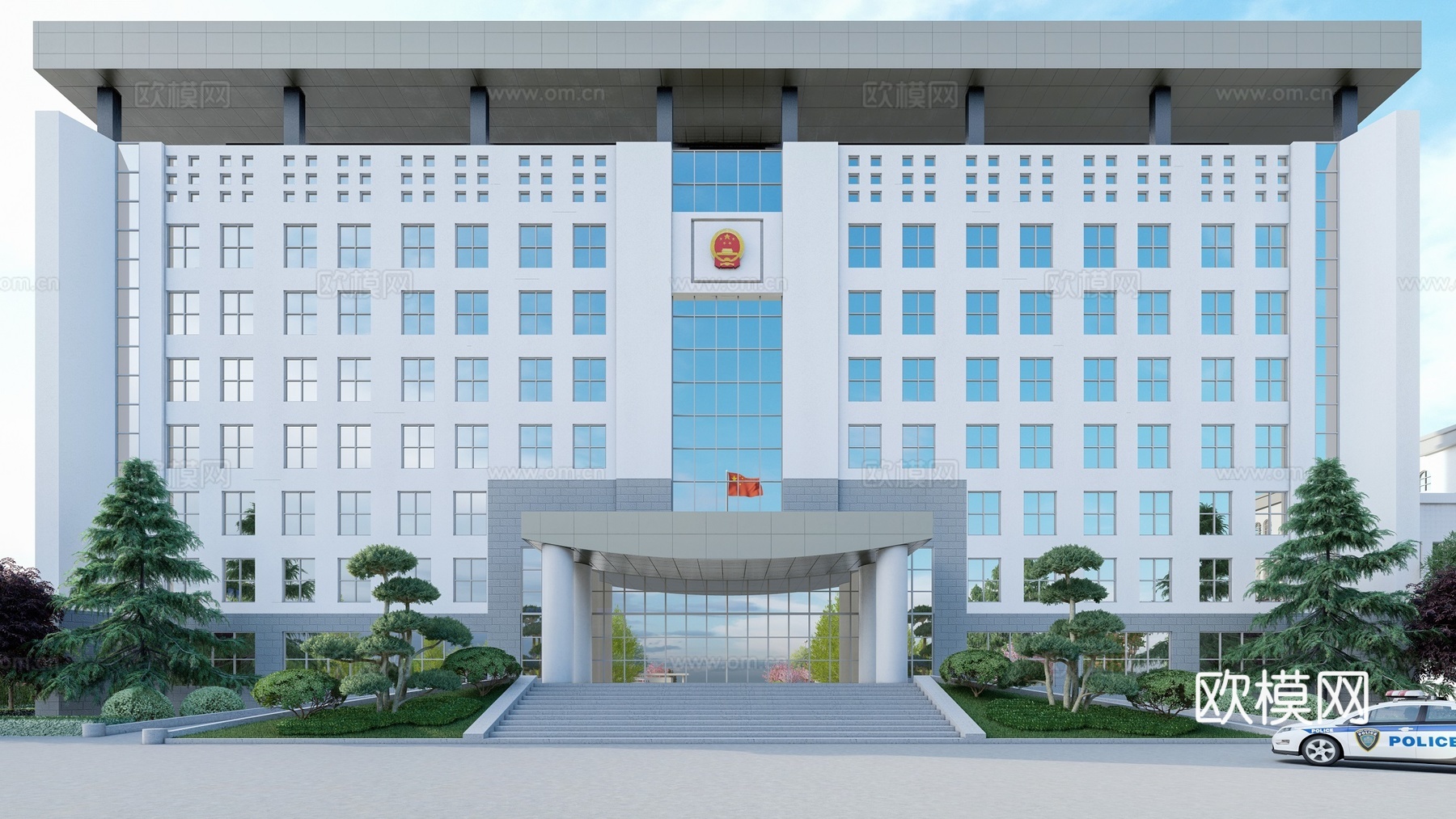现代公共建筑 法院 中级法院 政府 机关单位 法院 单位su模型