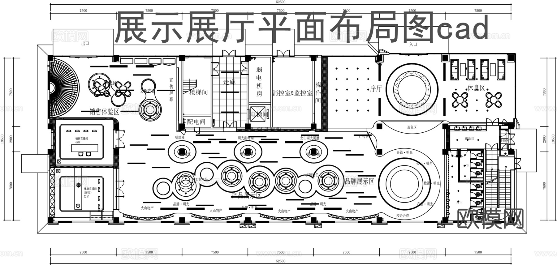 产品展厅平面图cad施工图cad施工图