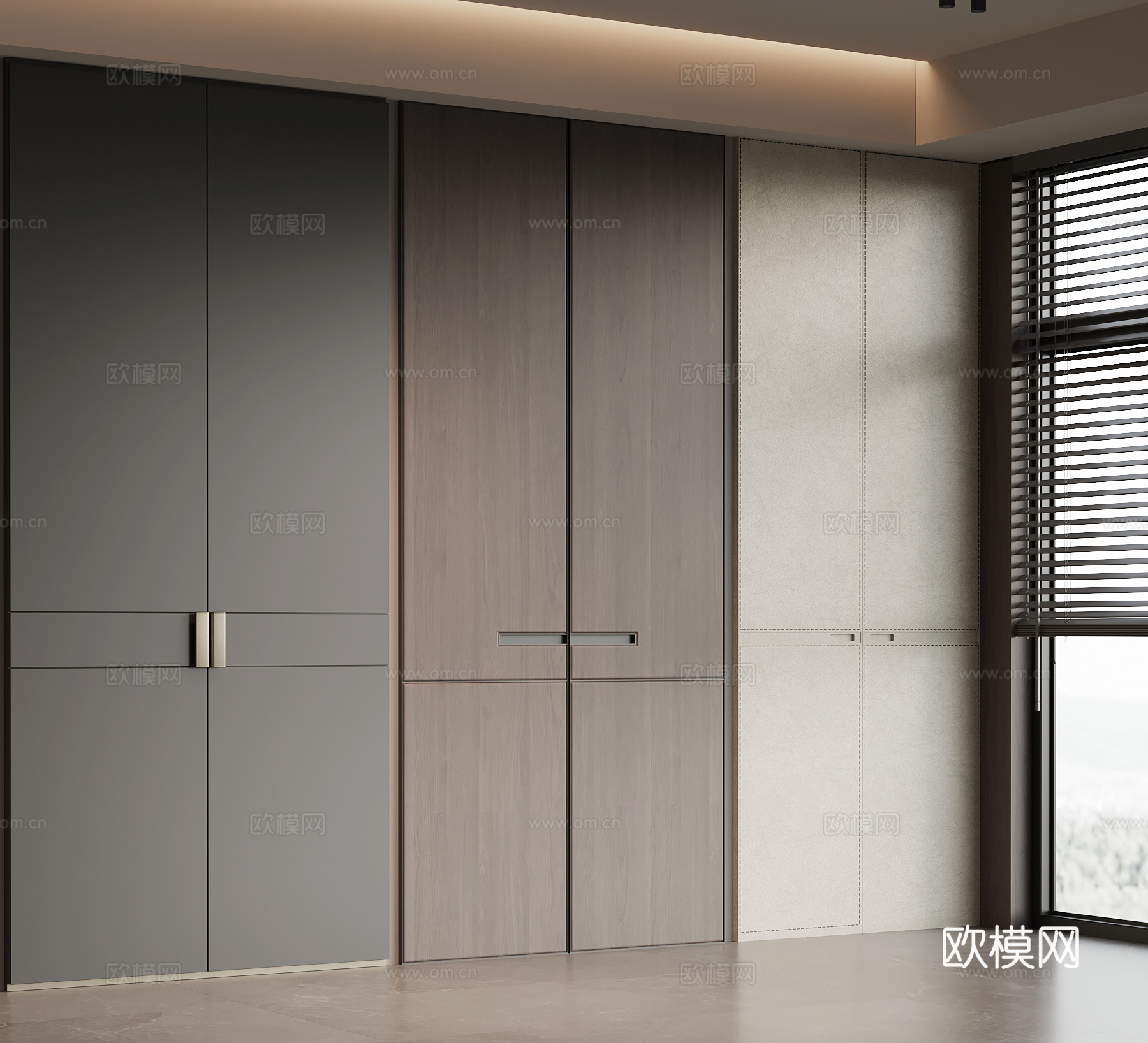 现代柜门 门板su模型