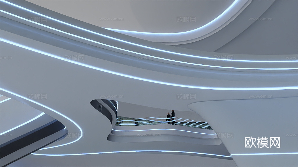 原创头盔型建筑公装室内外设计3d模型下载（渲染图1）