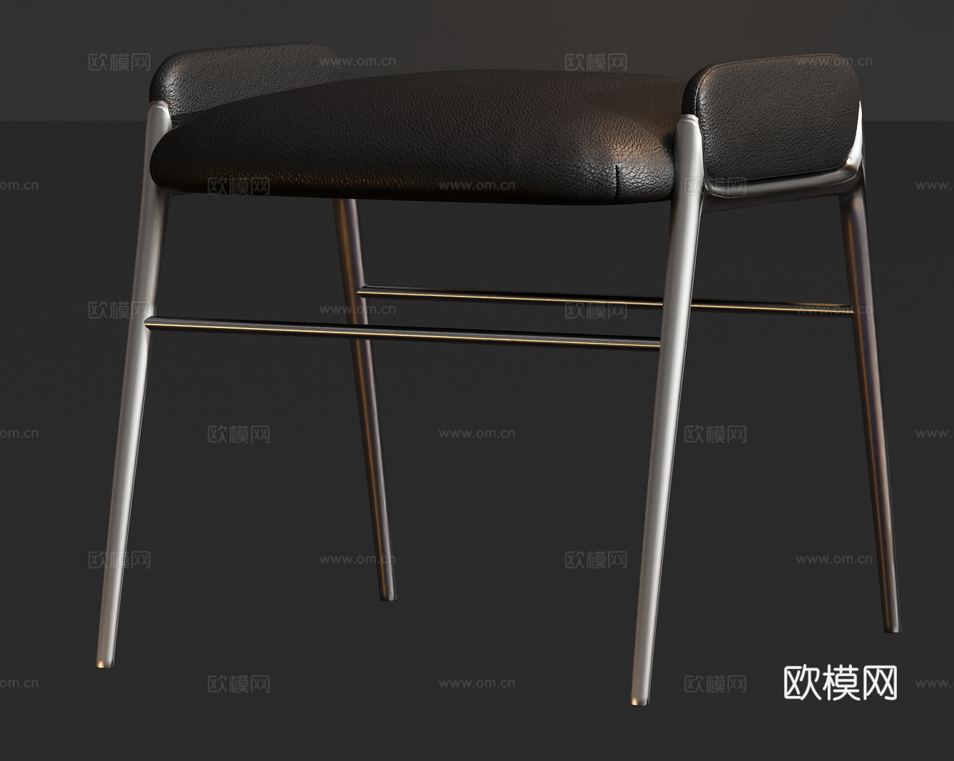 梳妆金属皮凳子su模型下载（渲染图4）