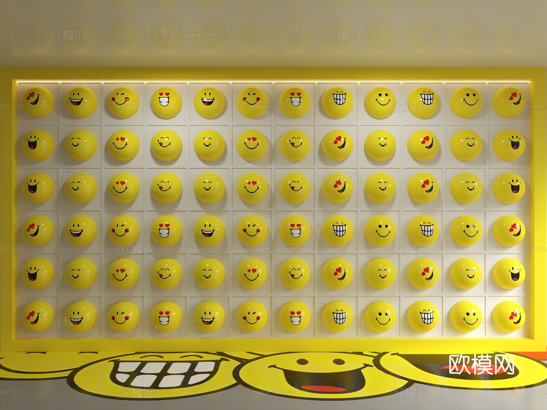 表情包墙 互动墙 心情墙 美陈墙面 网红打卡墙 儿童互动墙su模型
