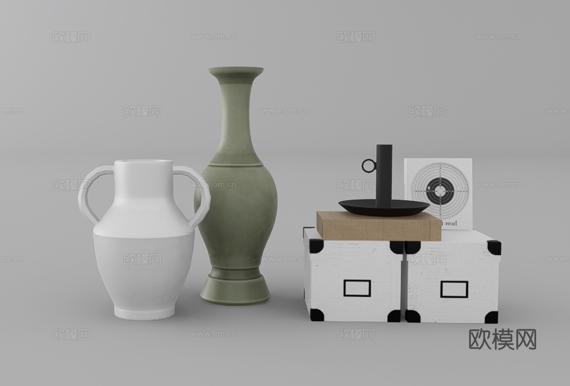 摆件组合su模型