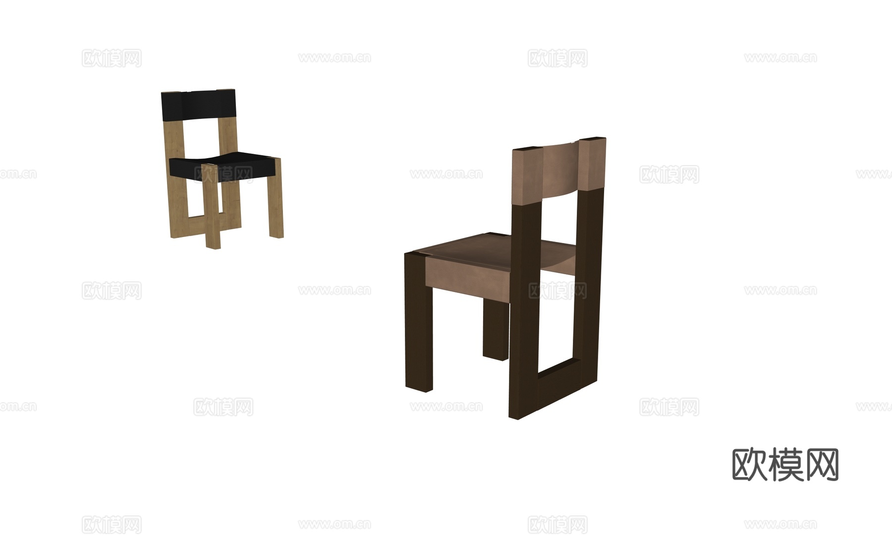中古原木单椅su模型