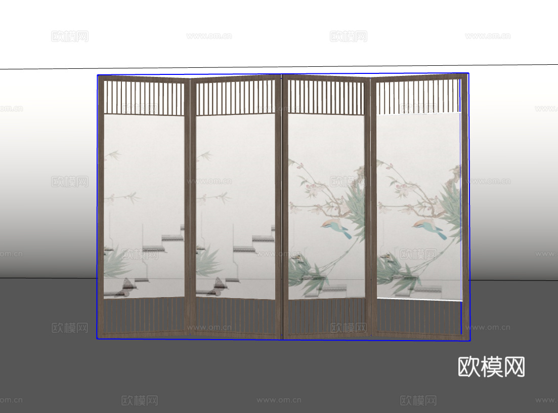 屏风su模型