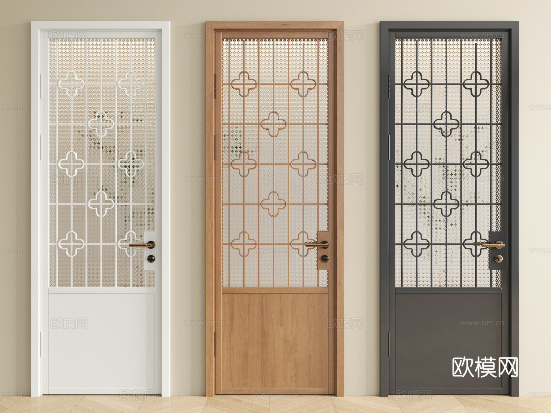 法式单开门 平开门 厨卫门su模型