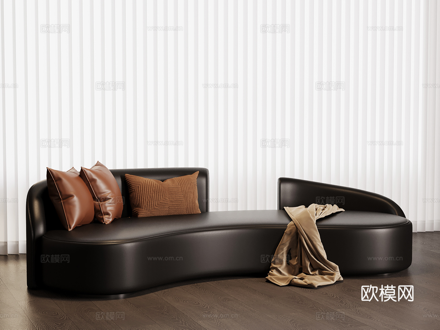 现代意式贵妃椅su模型