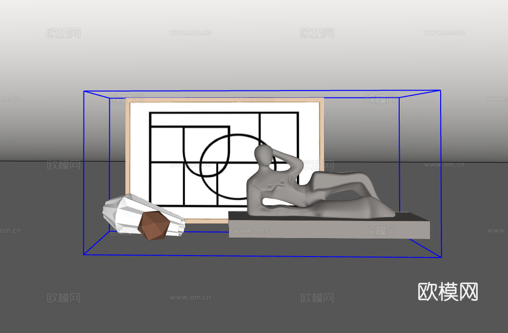 摆件组合su模型
