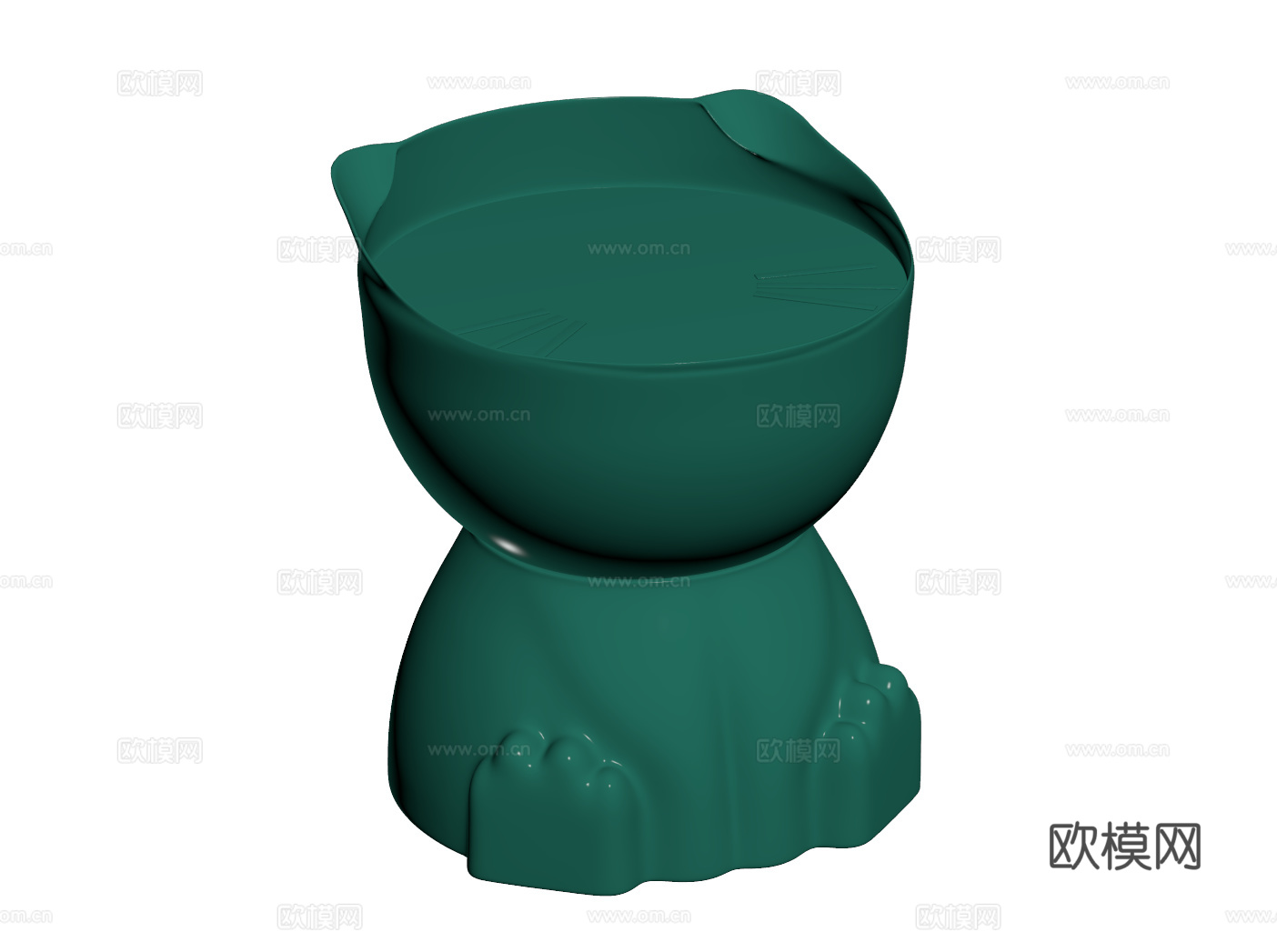 奶油风创意边几 卡通猫床头柜 小茶几su模型