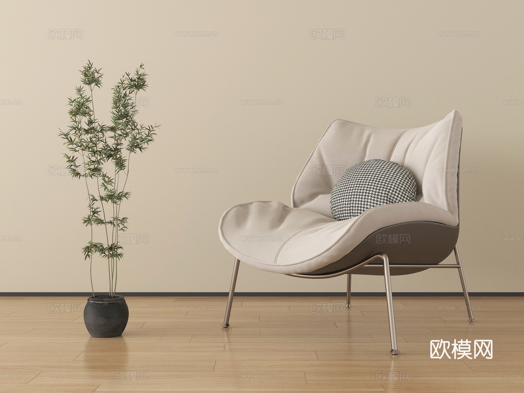 现代休闲椅 沙发椅 单椅su模型