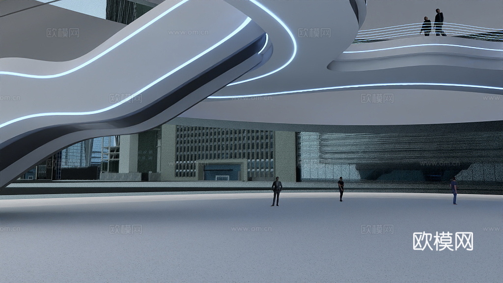 原创头盔型建筑公装室内外设计3d模型下载（渲染图5）