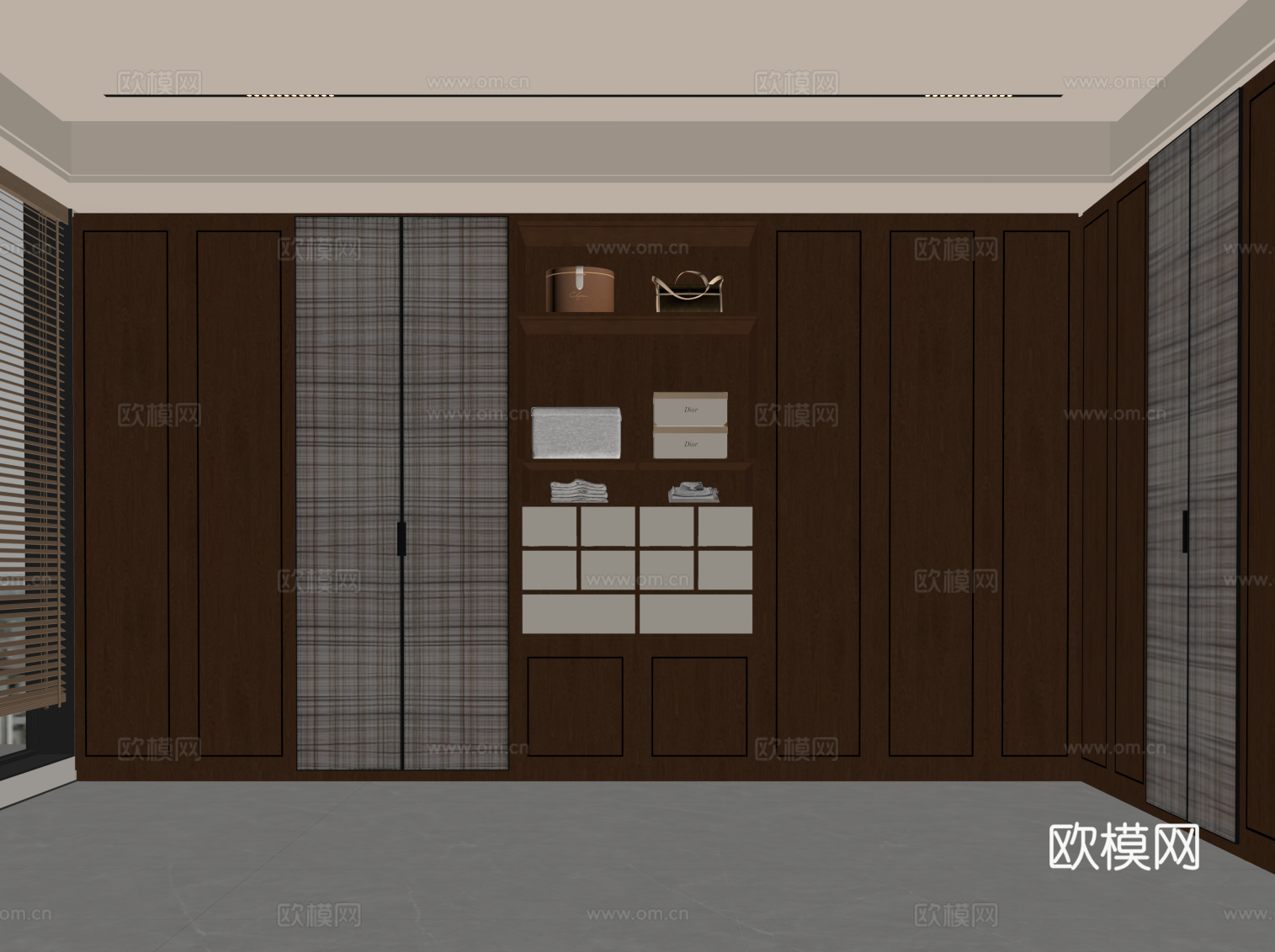 新中式衣柜su模型