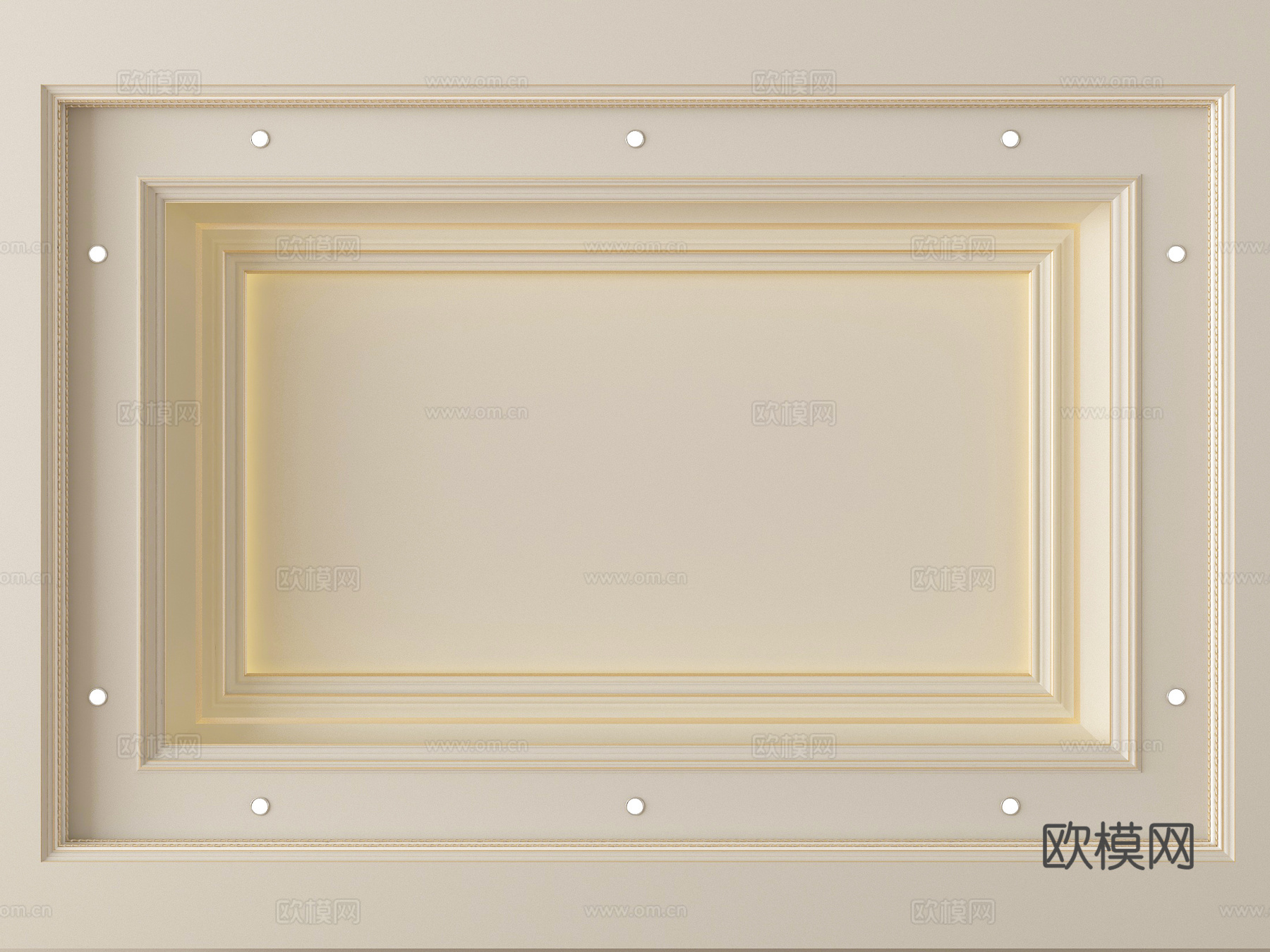 法式天花吊顶su模型