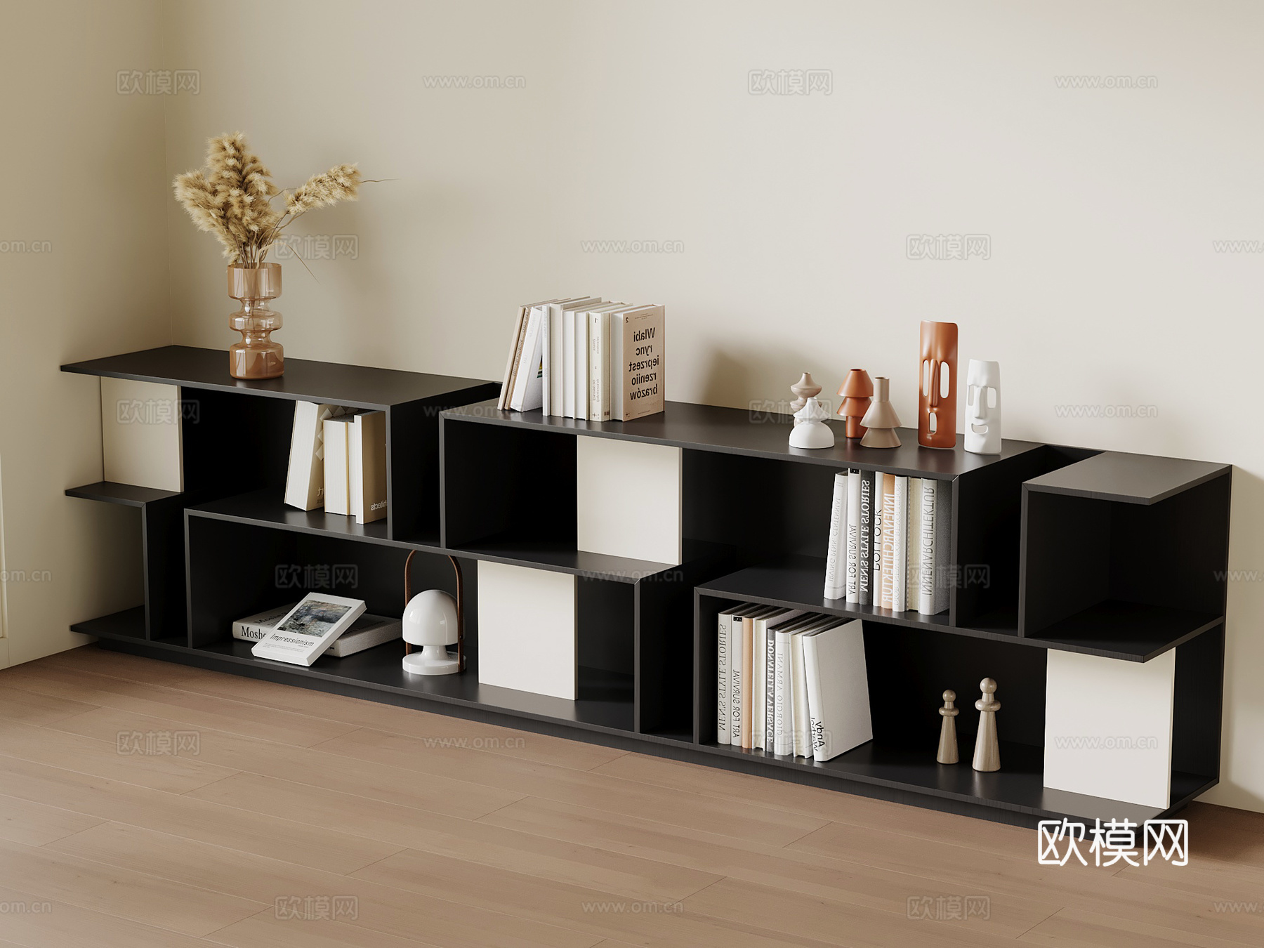 法式复古书柜 书架 边柜su模型