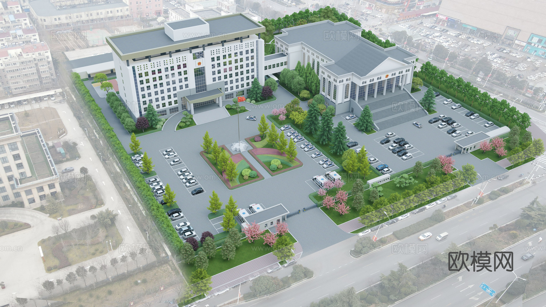 现代公共建筑 法院 中级法院 政府 机关单位 法院 单位su模型