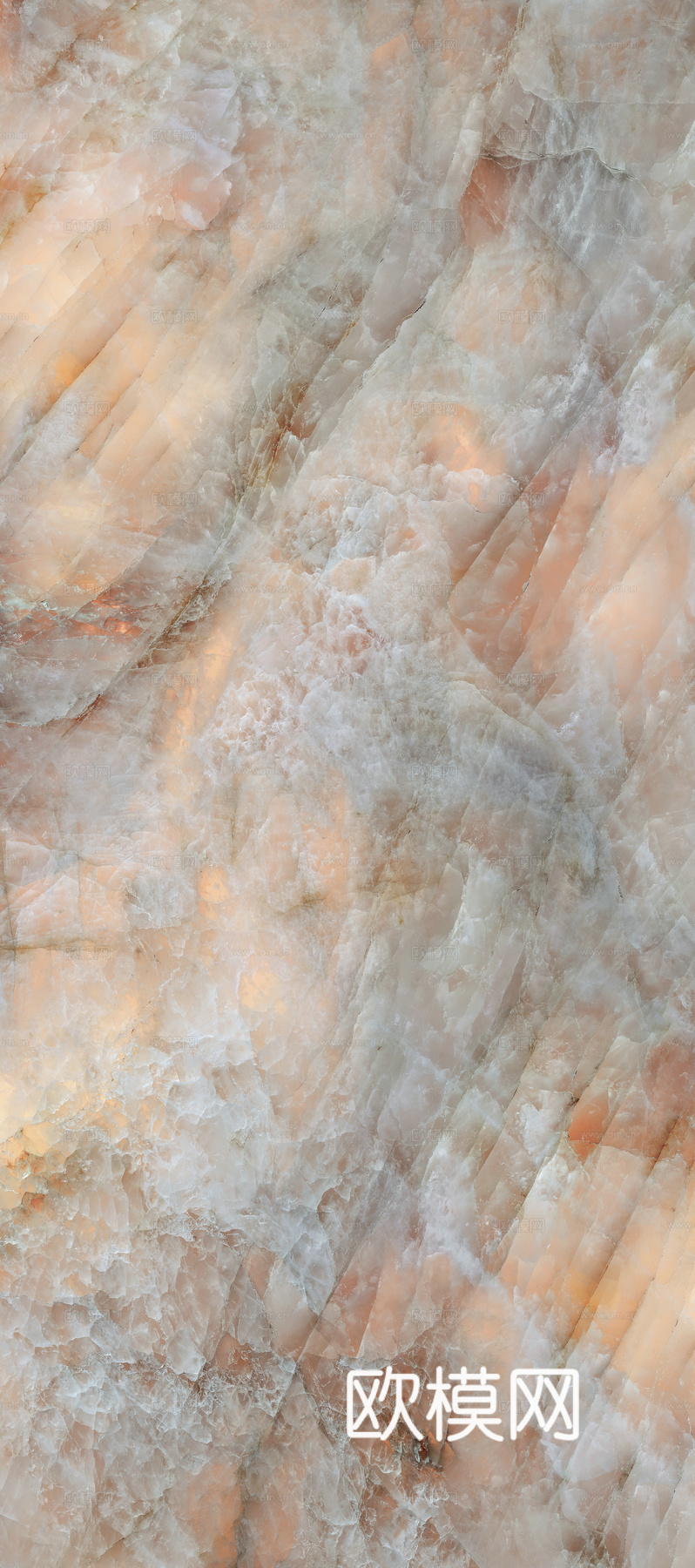 马可波罗 大理石 瓷砖 冰晶琥珀 粉水晶岩板 玉石透光石