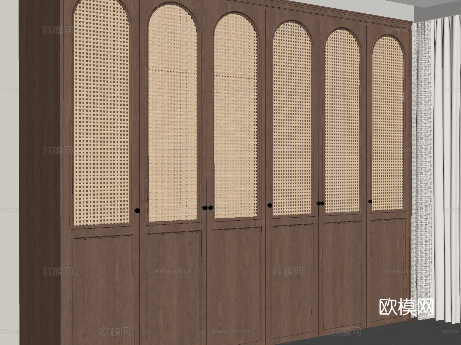 中古风衣柜 成品衣柜su模型