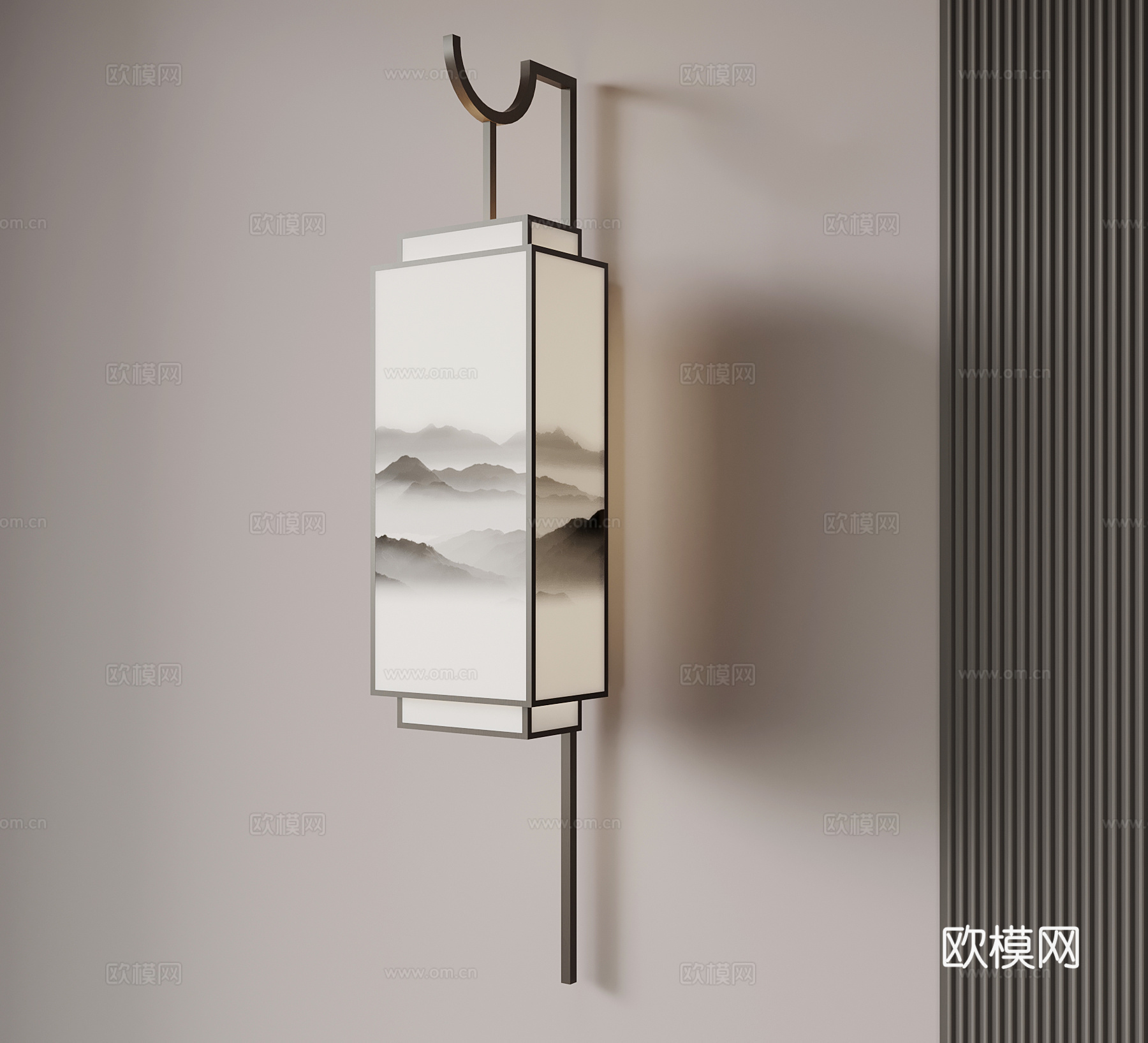 新中式壁灯 禅意壁灯su模型