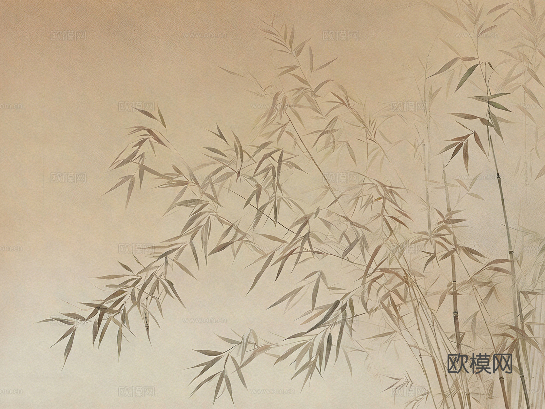 意境竹林 禅意竹林 杜邦纸 竹影