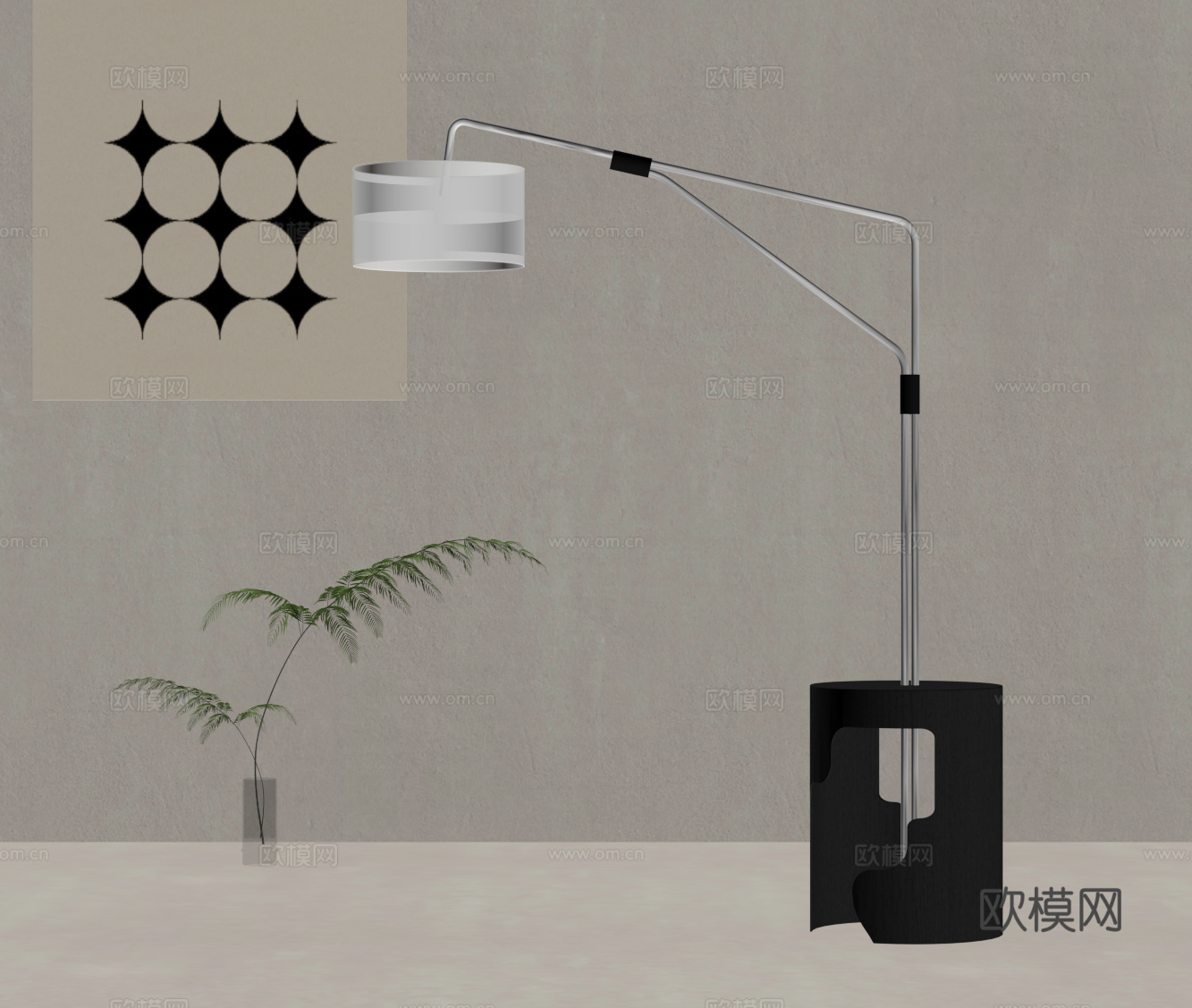 现代意式落地灯 金属落地灯su模型