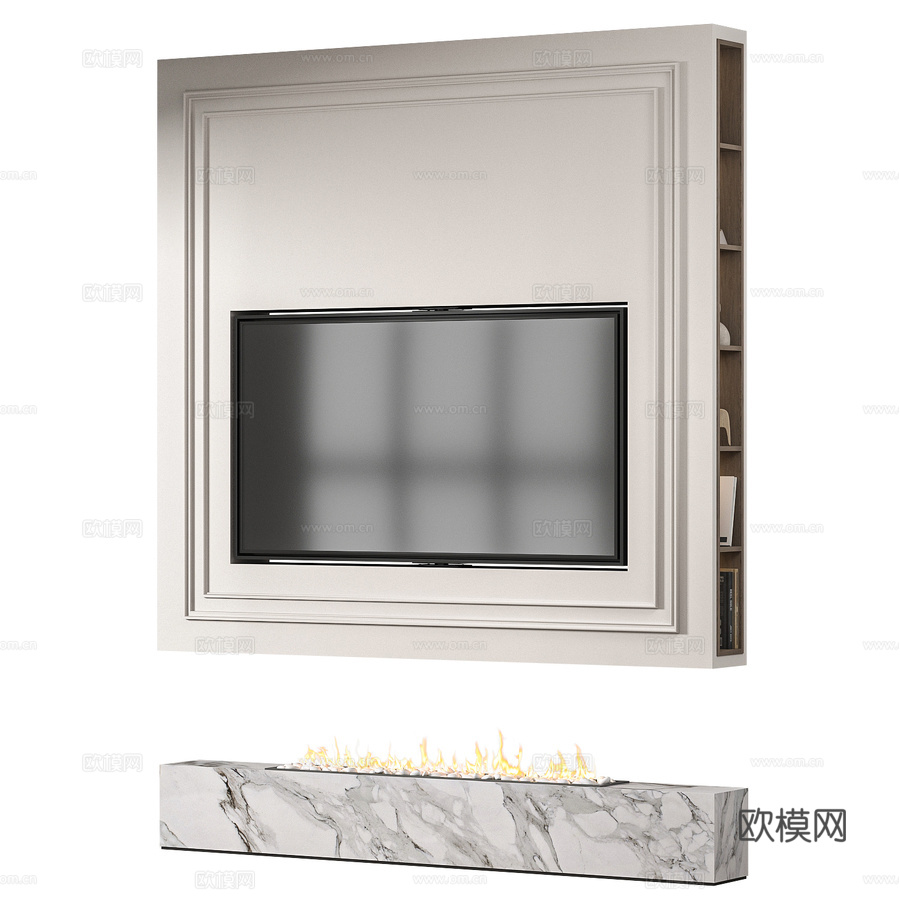 电视墙033d模型下载（渲染图2）