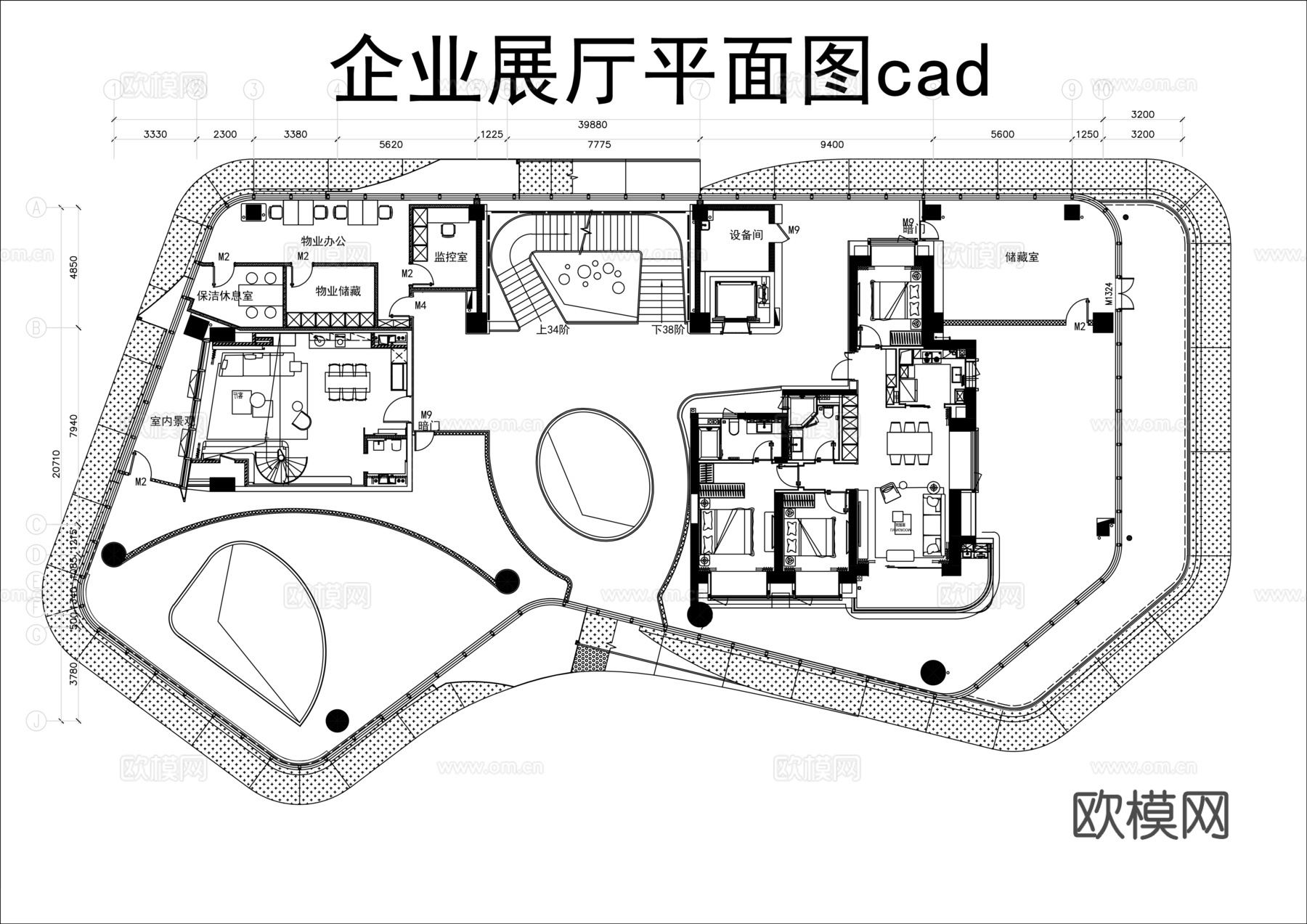 企业展厅平面图cadcad施工图