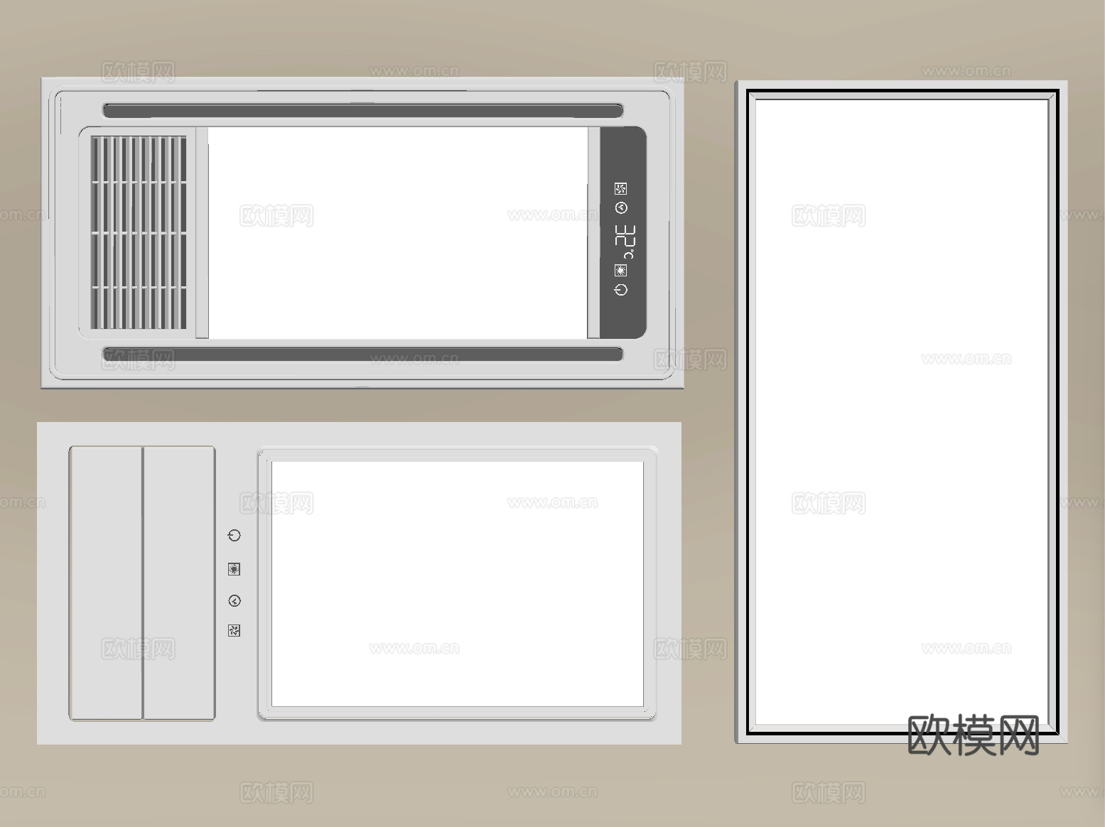 现代浴霸 集成浴霸 取暖器su模型