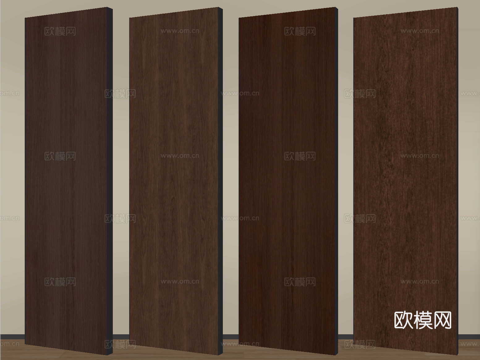 现代木饰面 护墙板 墙饰板 木饰面背景墙su模型