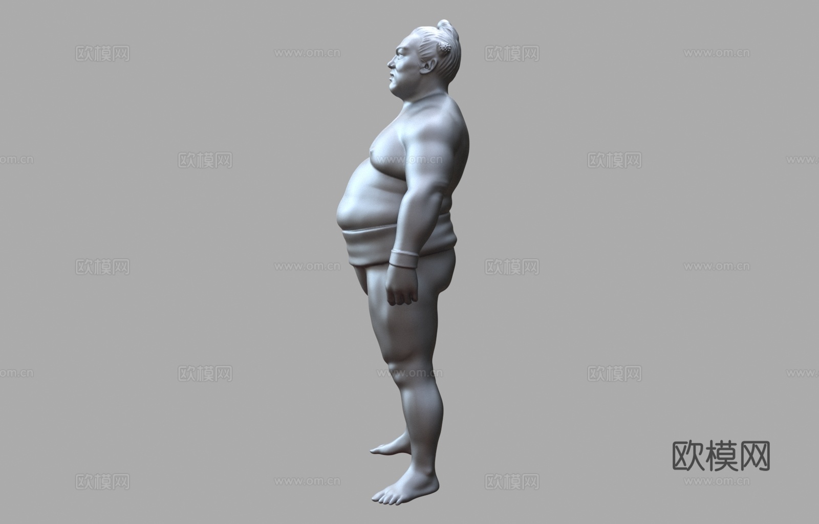 相扑选手 人物雕塑 雕像 摔跤手 雕塑作品 艺术作品3d模型下载（渲染图2）