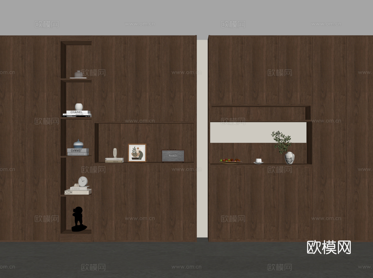 中古风鞋柜 玄关鞋柜su模型