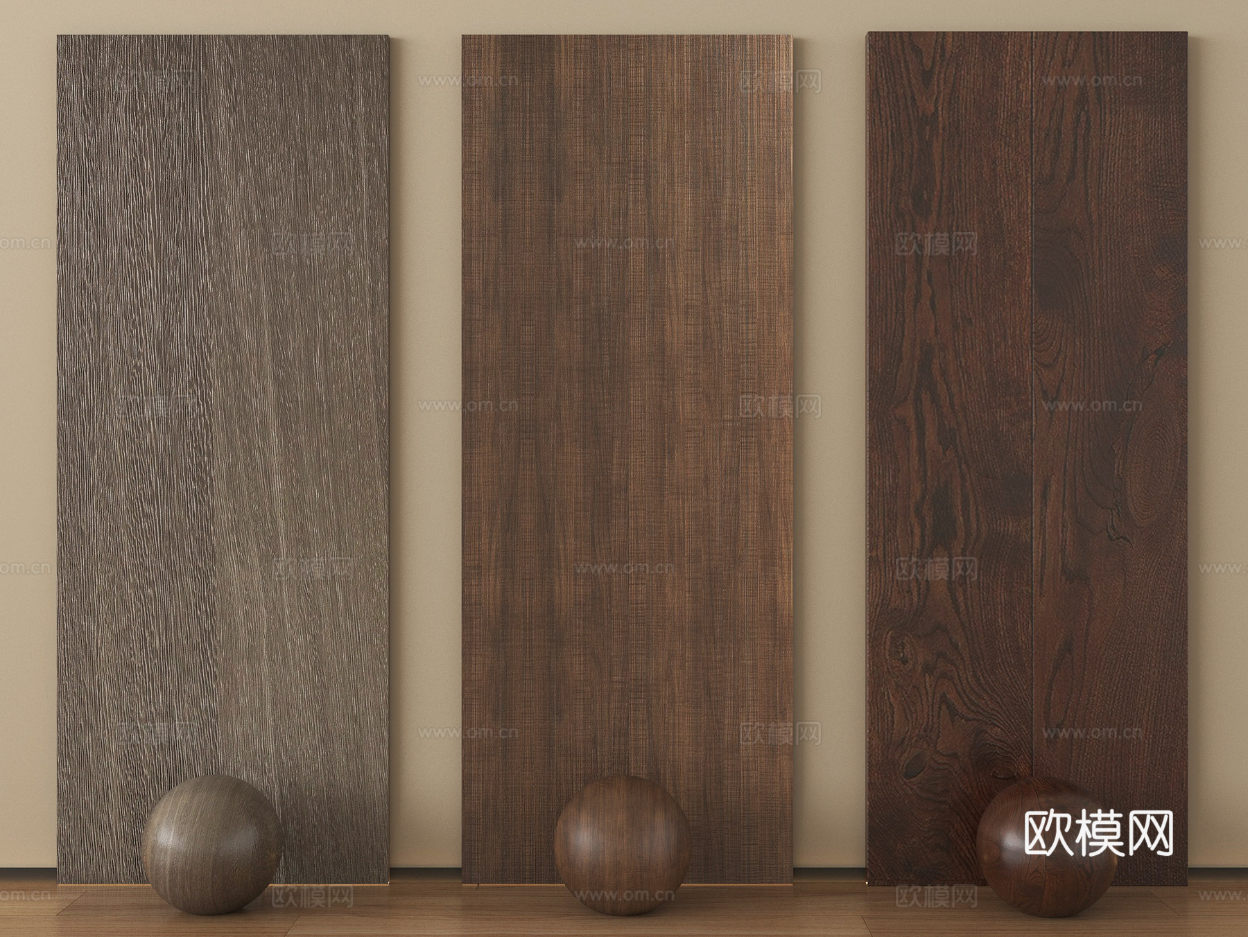 现代木饰面 护墙板 墙饰板 木饰面背景墙su模型