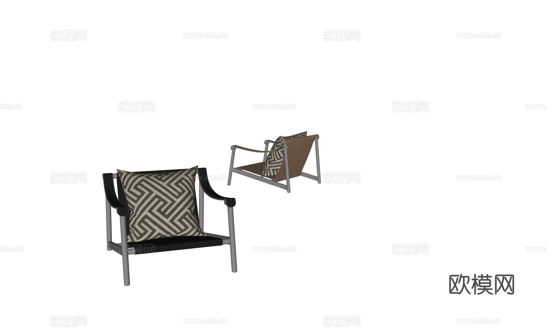 现代金属休闲椅su模型