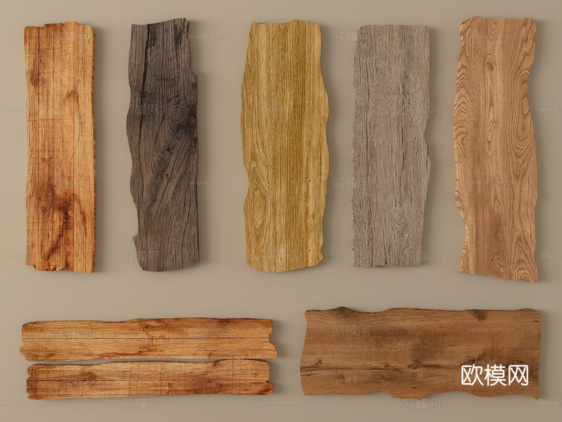 现代木板 木头 老木材su模型