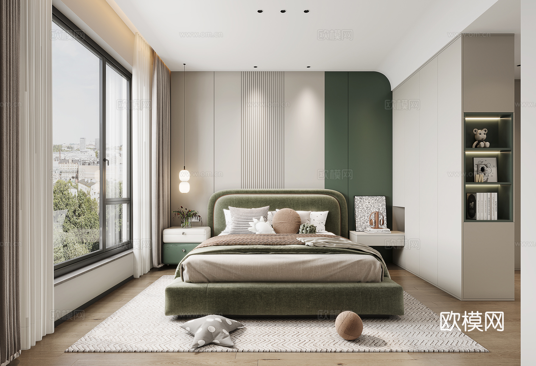 现代简约儿童房3d模型