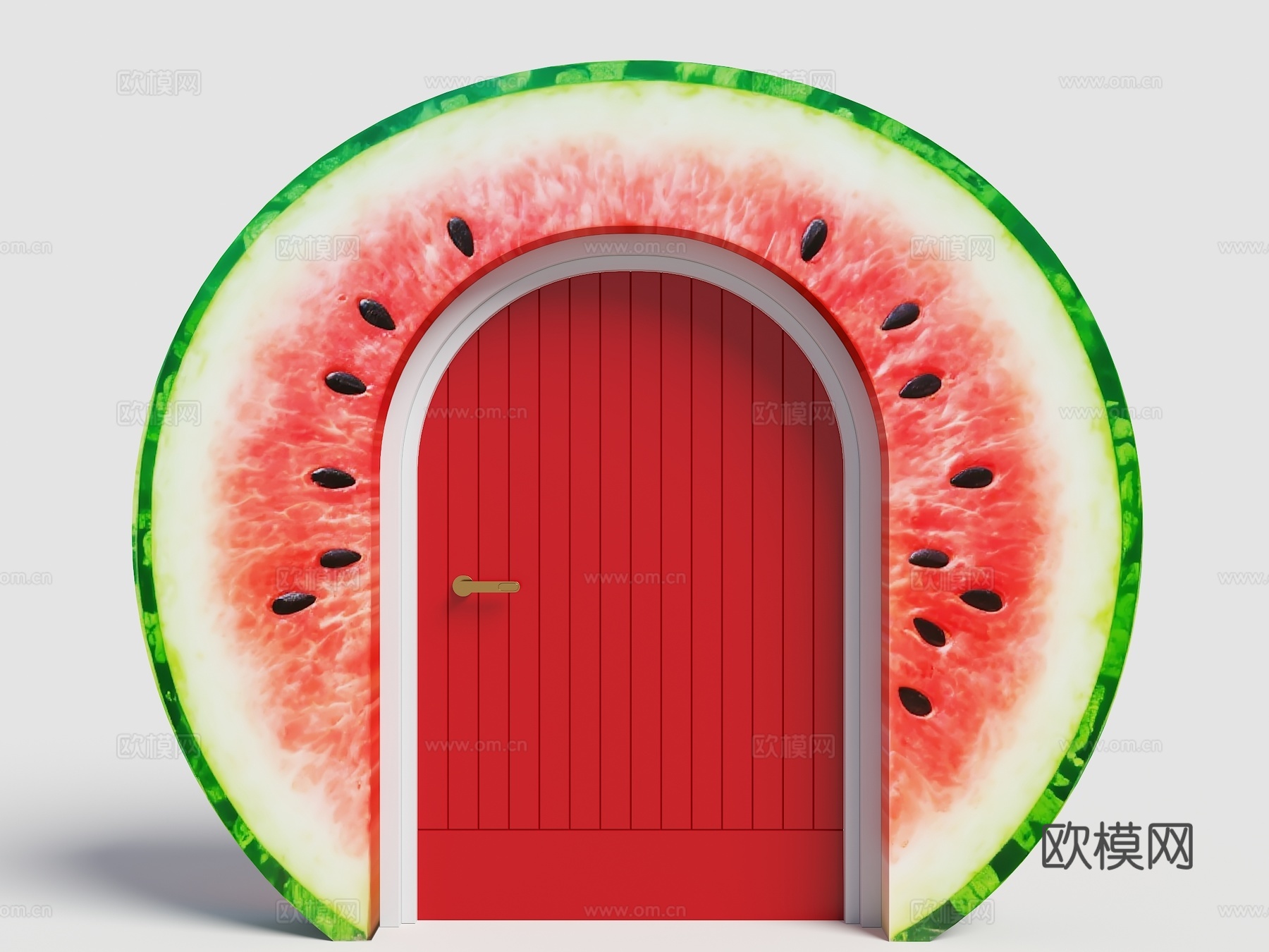 景观大门 卡通门 西瓜门 景观门 游乐园入口 幼儿园门su模型