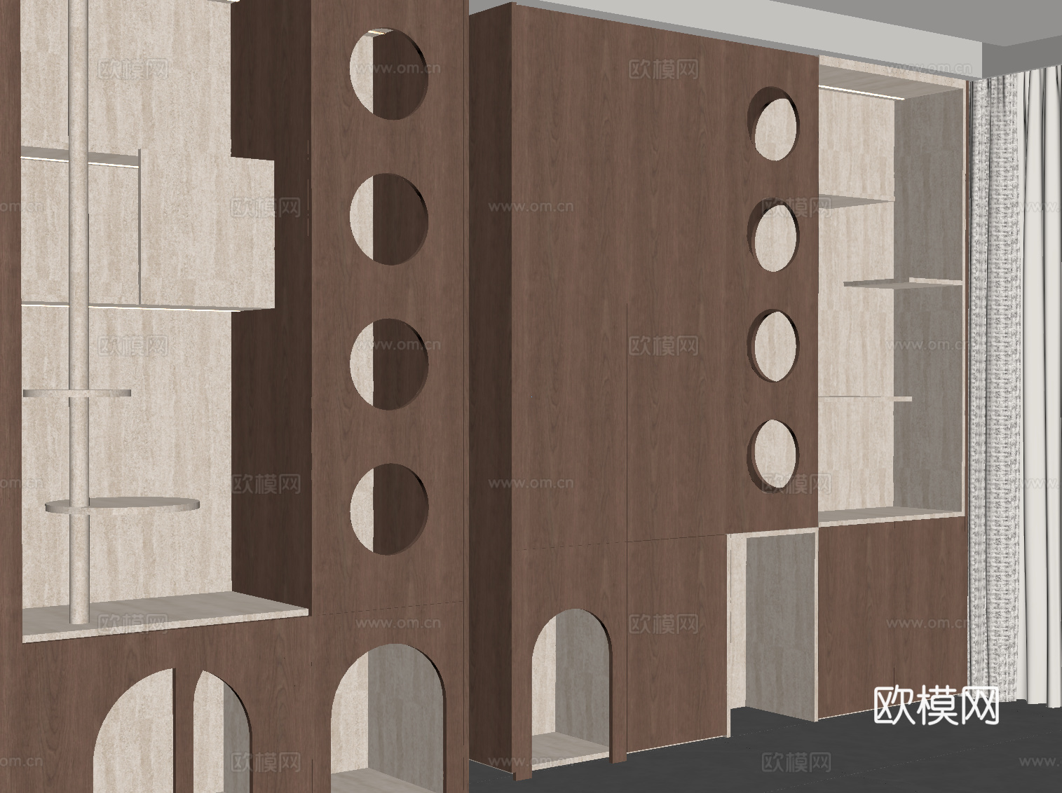 现代宠物柜 猫爬架su模型