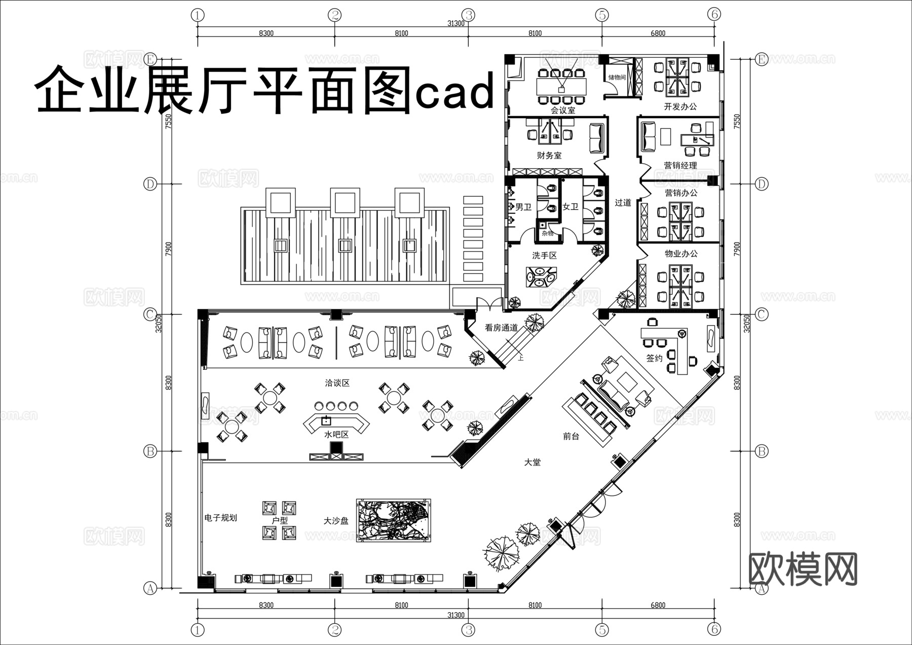 企业展厅平面图cadcad施工图