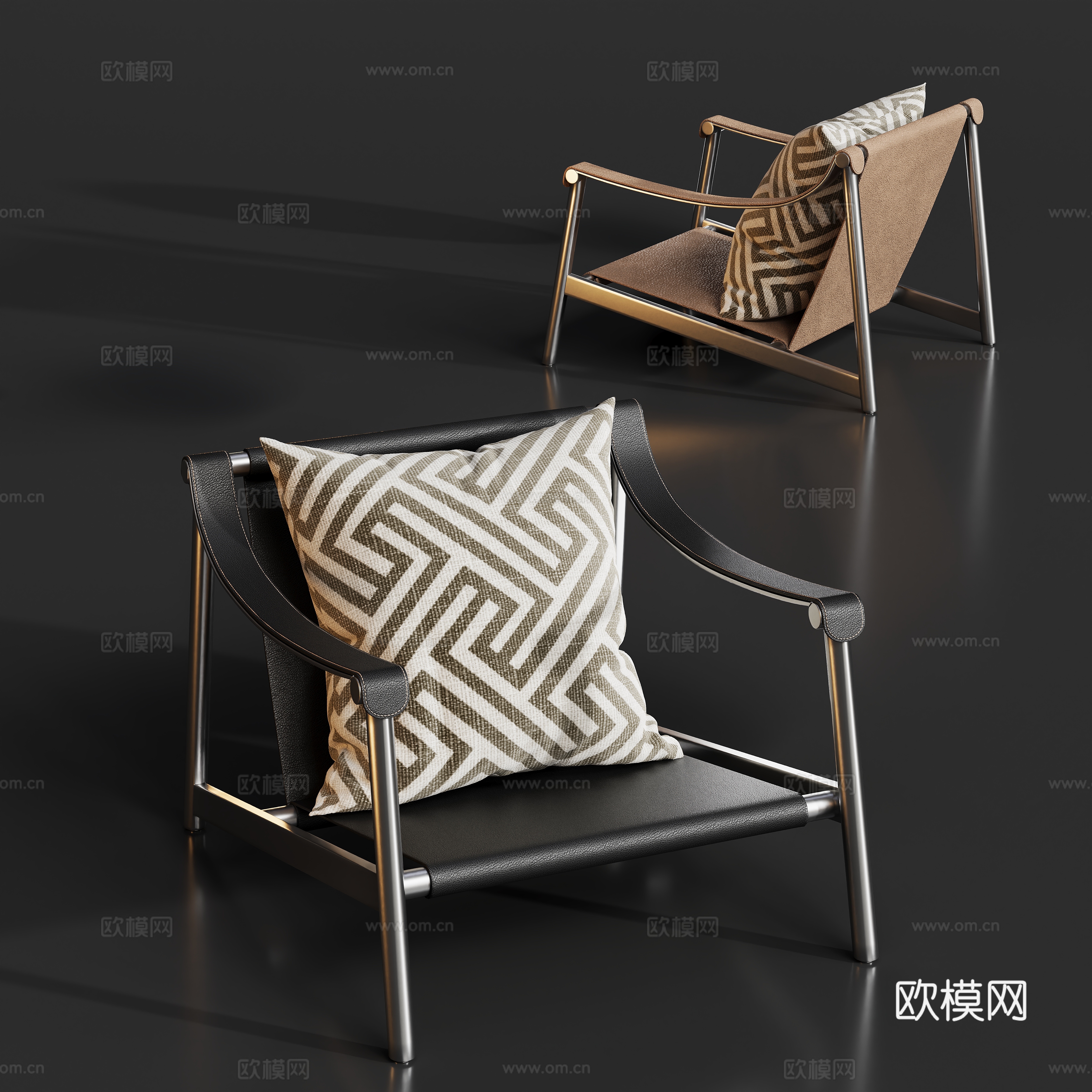 现代金属休闲椅su模型