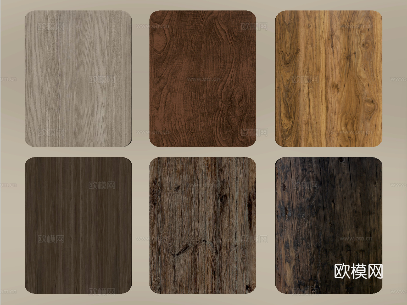 新中式护墙板 木饰面 木纹 木材su模型