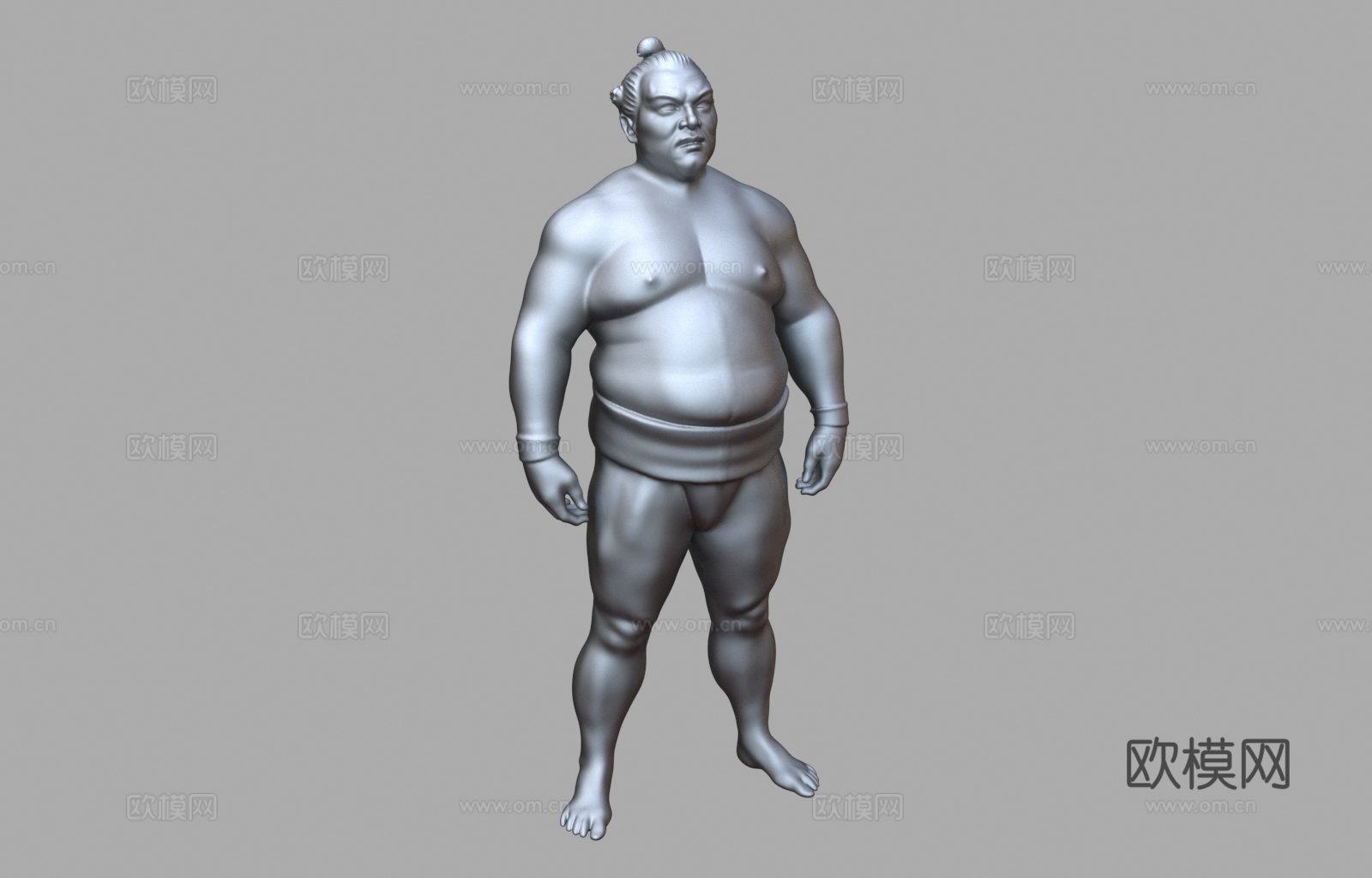 相扑选手 人物雕塑 雕像 摔跤手 雕塑作品 艺术作品3d模型下载（渲染图4）