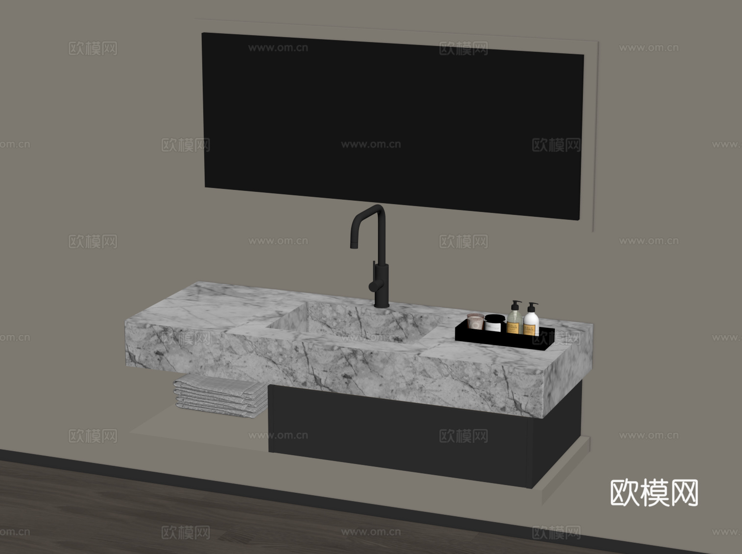 现代浴室柜su模型