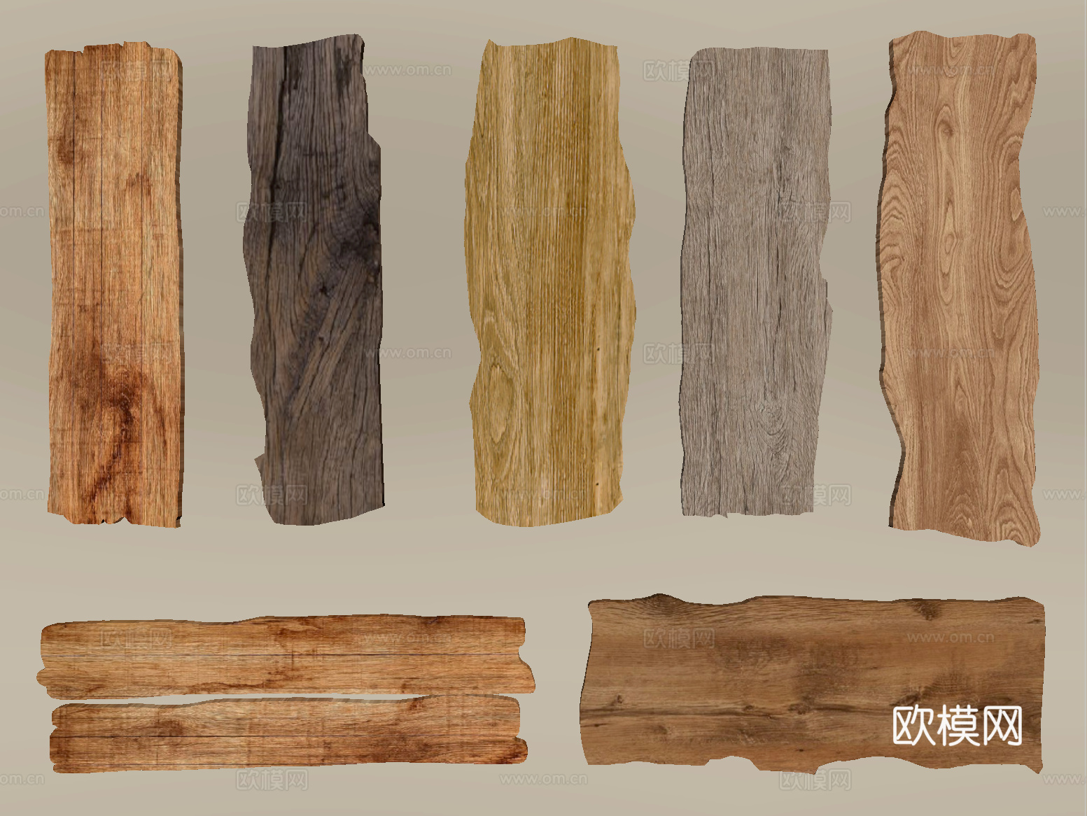 现代木板 木头 老木材su模型